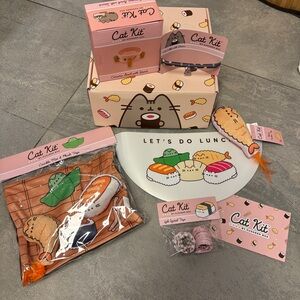 Pusheen Cat Kit Spring 2026 Bento Box 6/7 Items Toys Bowl Collar Mat Sushi Theme